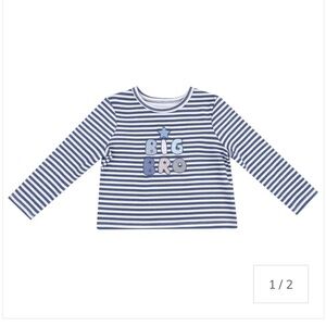 Angel Dear Navy & White Striped Top with Star Appliqué